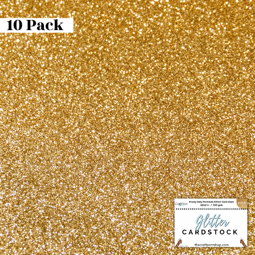 Gold Glitter Card Stock - 10 Pack 12/12