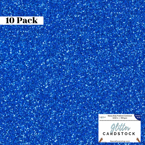 Royal Blue Glitter Card Stock - 10 Pack 12/12