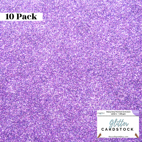 Lavender Glitter Card Stock - 10 Pack 12/12