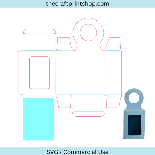 Rectangle wine bottle hanging box tag with window