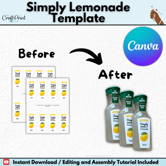 Simply Lemonade Juice Label Template | Digital Download