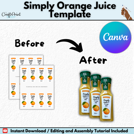 Simply Orange Juice Label Template | Digital Download