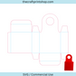Square wine bottle hanging box tag svg file