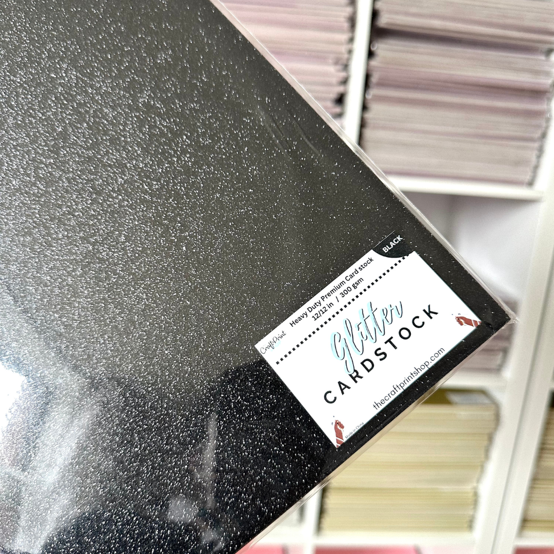 Black Glitter Card Stock - 10 Pack 12/12