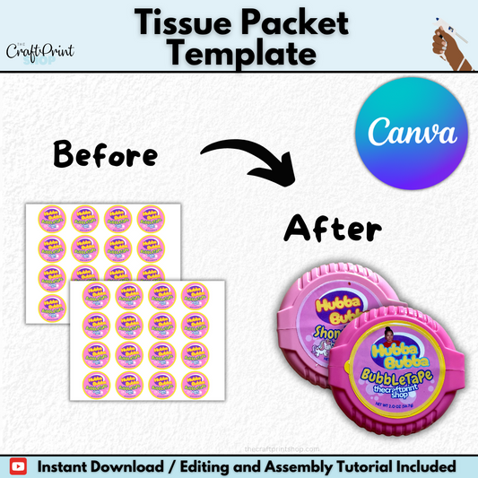 Bubble Tape Wrapper Canva Template | Digital Download