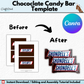Chocolate Candy Bar Wrapper Canva Template | Digital Download