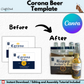 Custom Beer Label Canva Template – Editable Printable for Beer Bottles + 6-Pack Box