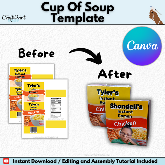 Cup of Soup Party Favor Template – Digital Download