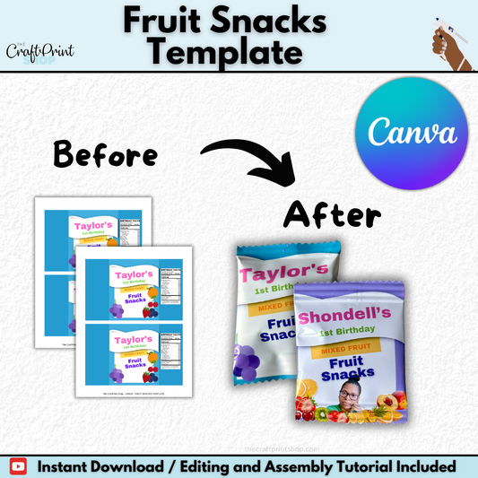 Fruit Snacks Canva Template - Digital Download