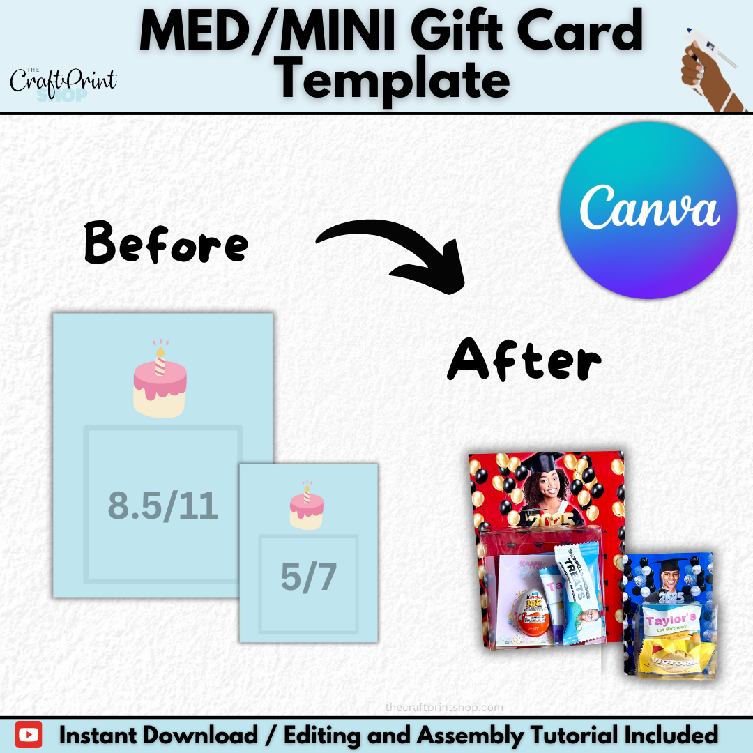 Medium & Mini Gift Card Canva Templates – Digital Download