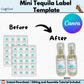 Mini Tequila Label Template – Editable Canva Digital Download