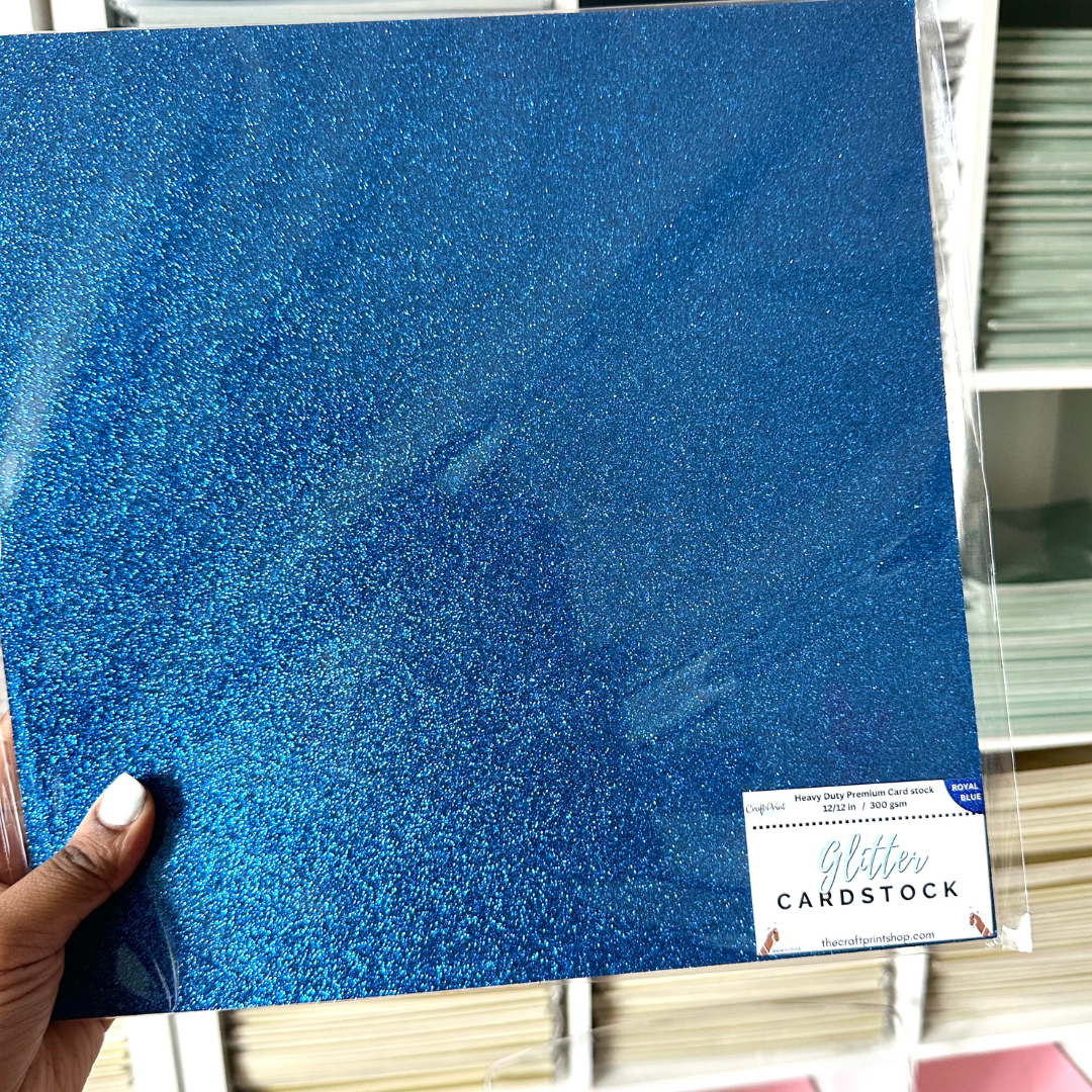 Royal Blue Glitter Card Stock - 10 Pack 12/12