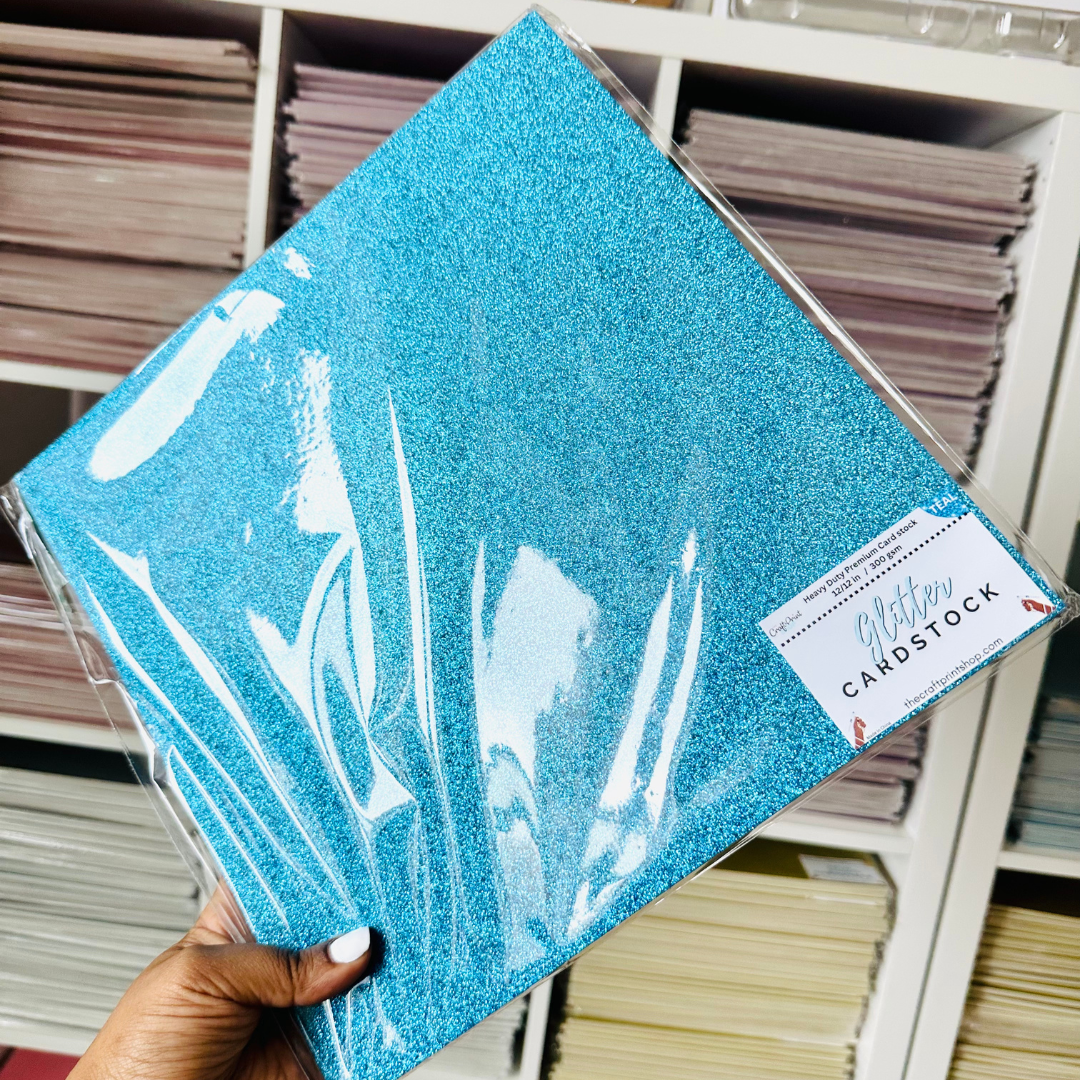 Teal Glitter Card Stock - 10 Pack 12/12
