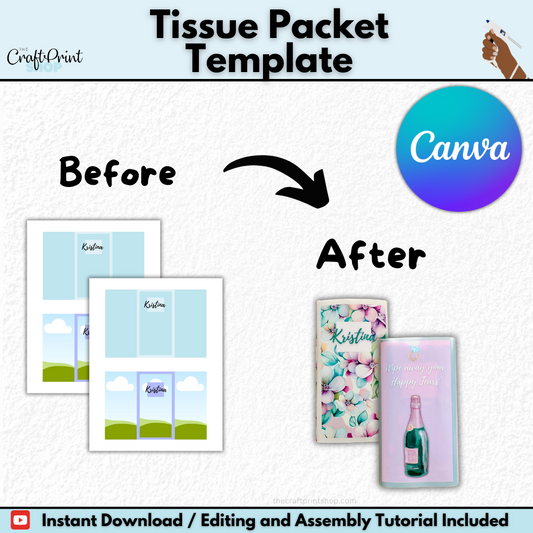 Tissue Packet Canva Template | DIY Party Favors (Digital Download)